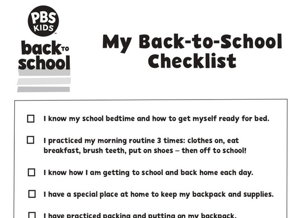 PBS Back-to-School Checklist