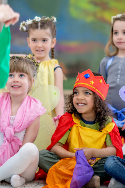 Children dressed up as fairytale characters.