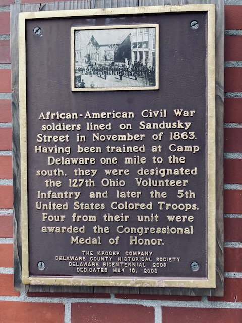 Camp Delaware downtown memorial plaque honoring the 